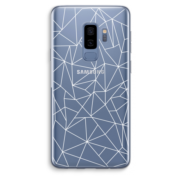 Geometrische lijnen wit: Samsung Galaxy S9 Plus Transparant Hoesje