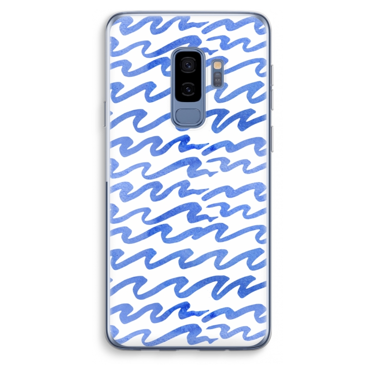 Blauwe golven: Samsung Galaxy S9 Plus Transparant Hoesje