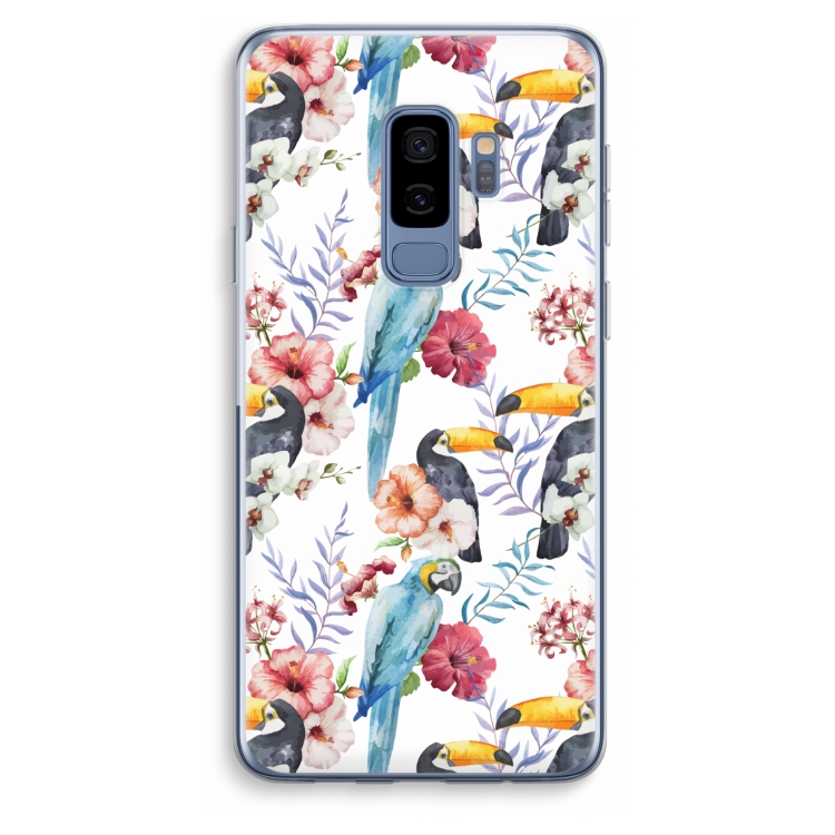 Bloemen tukan: Samsung Galaxy S9 Plus Transparant Hoesje
