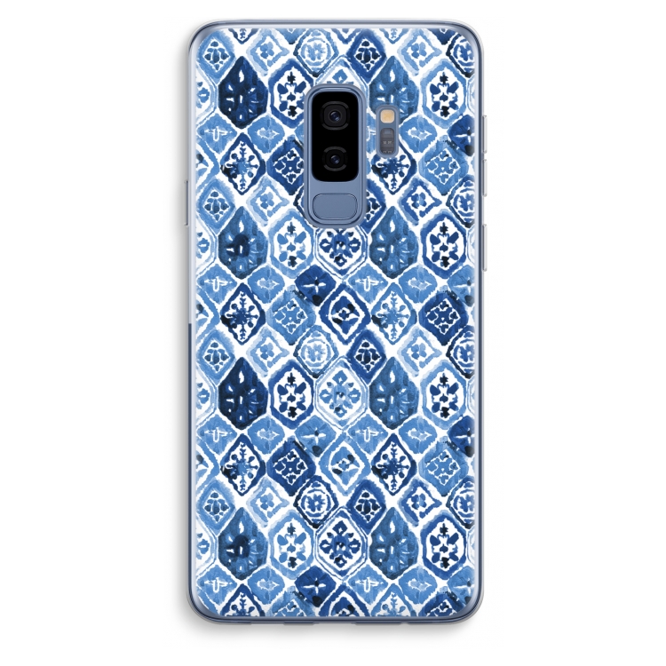 Blauw motief: Samsung Galaxy S9 Plus Transparant Hoesje