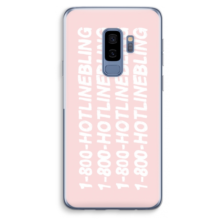 Hotline bling pink: Samsung Galaxy S9 Plus Transparant Hoesje