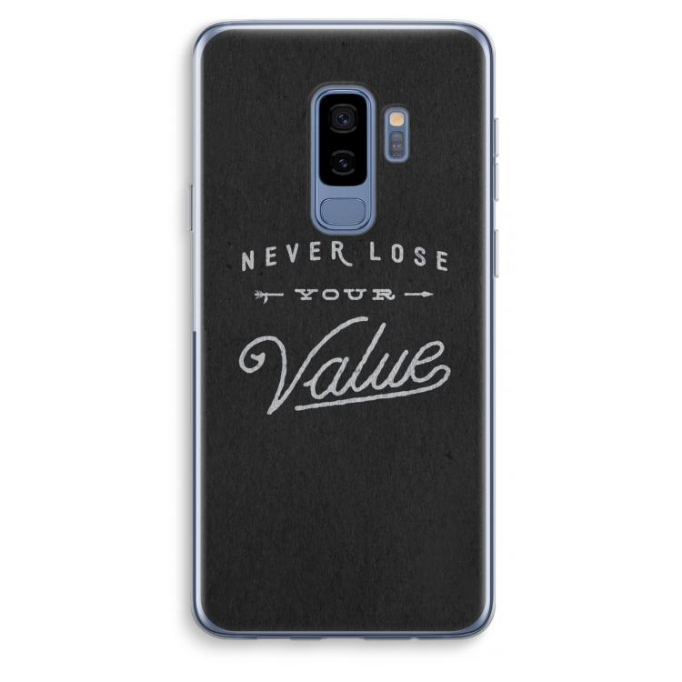 Never lose your value: Samsung Galaxy S9 Plus Transparant Hoesje