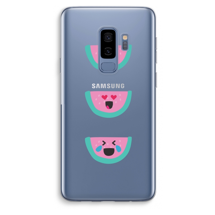 Smiley watermeloen: Samsung Galaxy S9 Plus Transparant Hoesje
