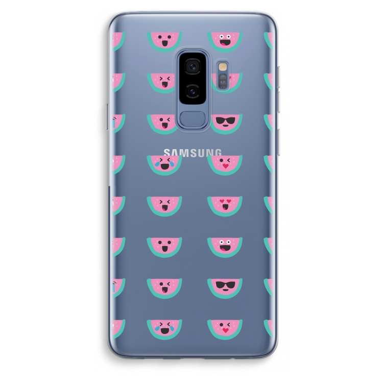 Smiley watermeloenprint: Samsung Galaxy S9 Plus Transparant Hoesje