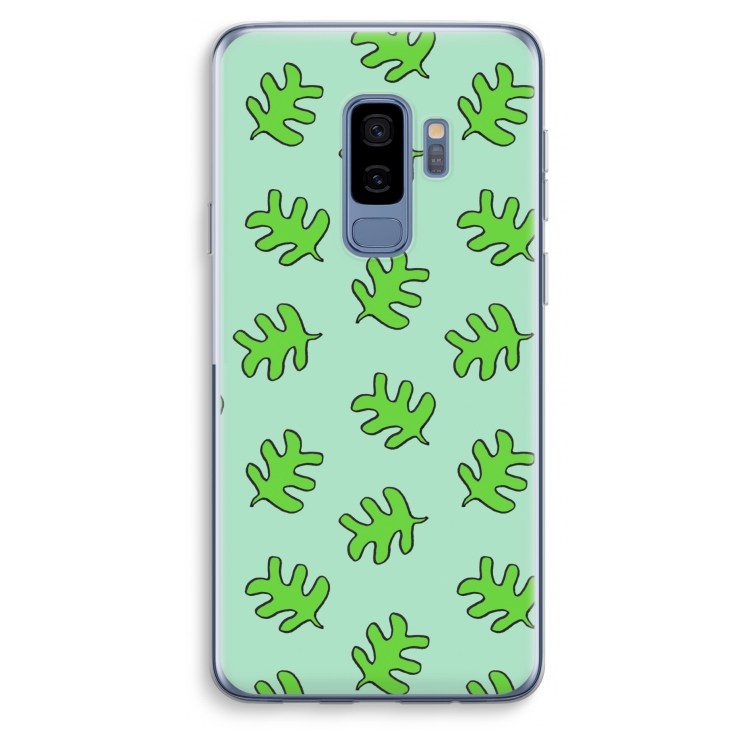 Groene blaadjes: Samsung Galaxy S9 Plus Transparant Hoesje
