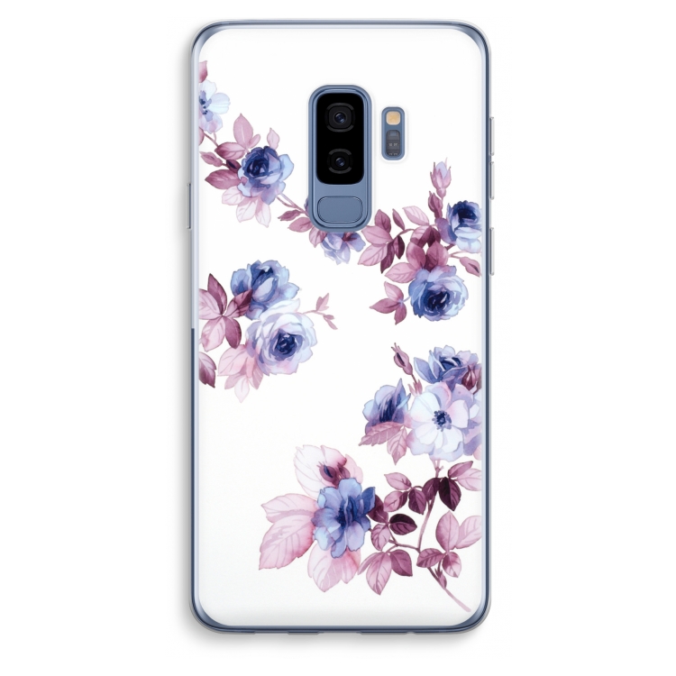 Waterverf bloemen: Samsung Galaxy S9 Plus Transparant Hoesje