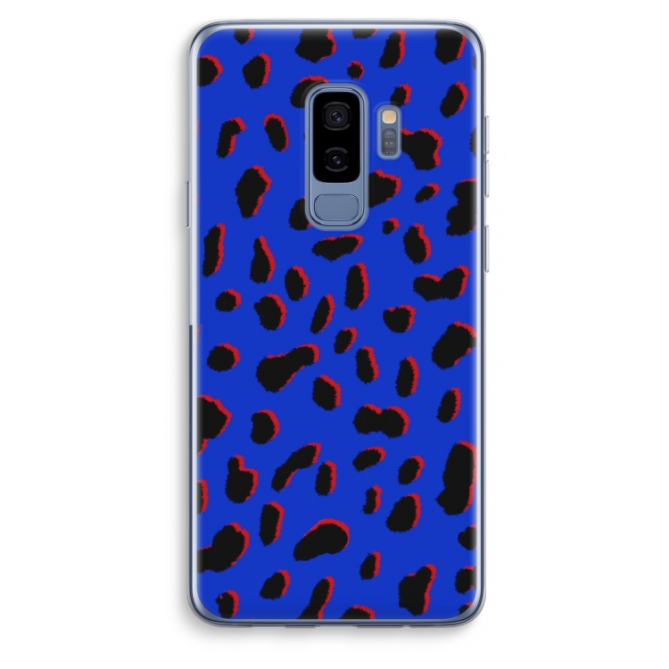 Blue Leopard: Samsung Galaxy S9 Plus Transparant Hoesje