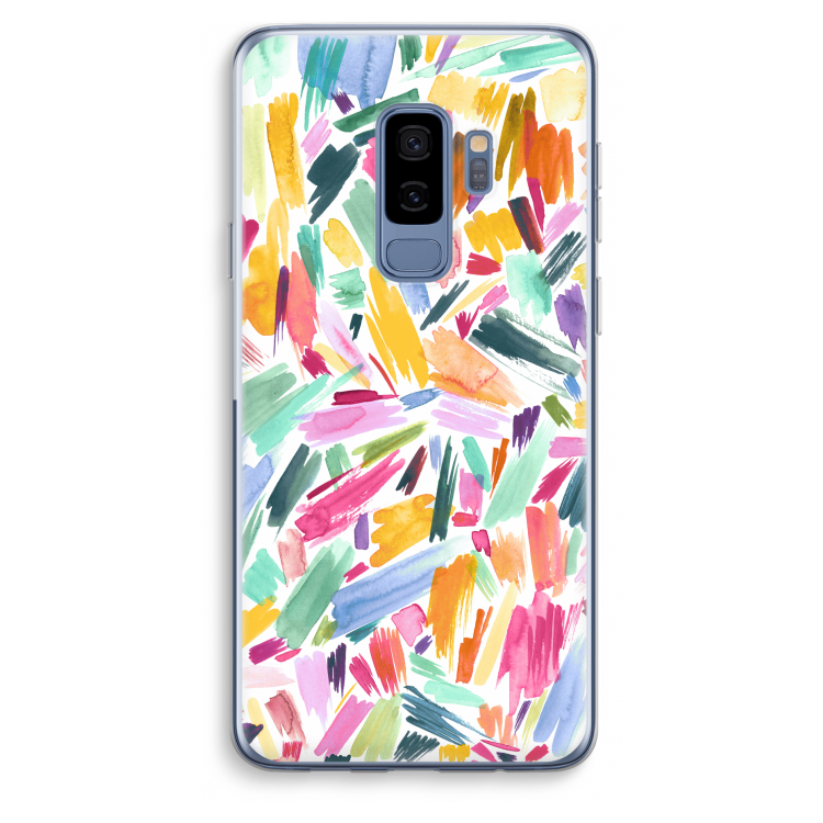 Watercolor Brushstrokes: Samsung Galaxy S9 Plus Transparant Hoesje