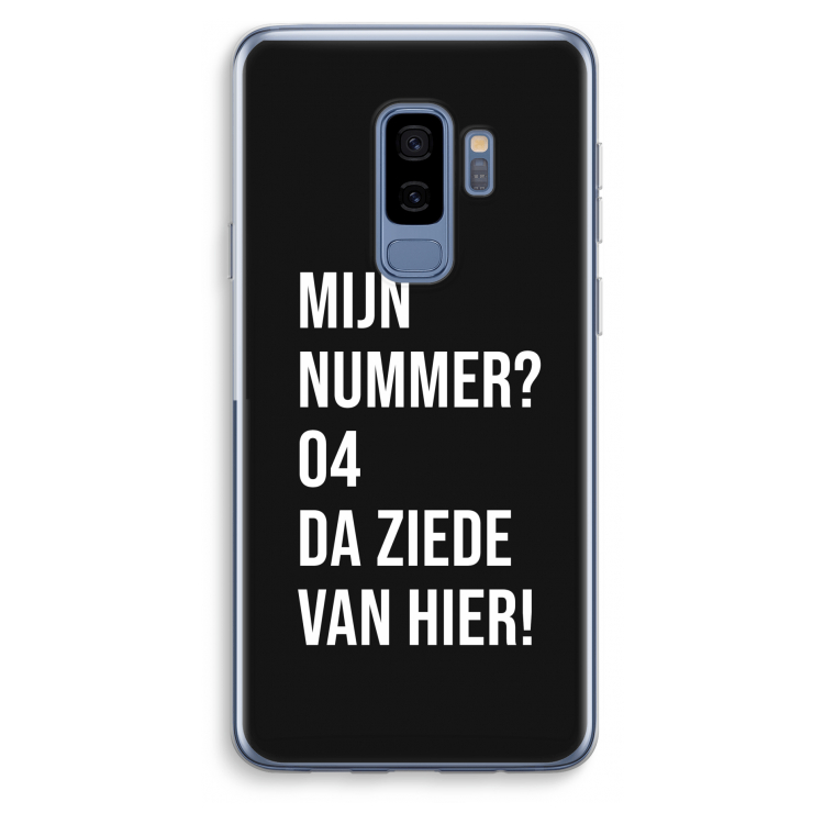 Da ziede van hier - Zwart: Samsung Galaxy S9 Plus Transparant Hoesje