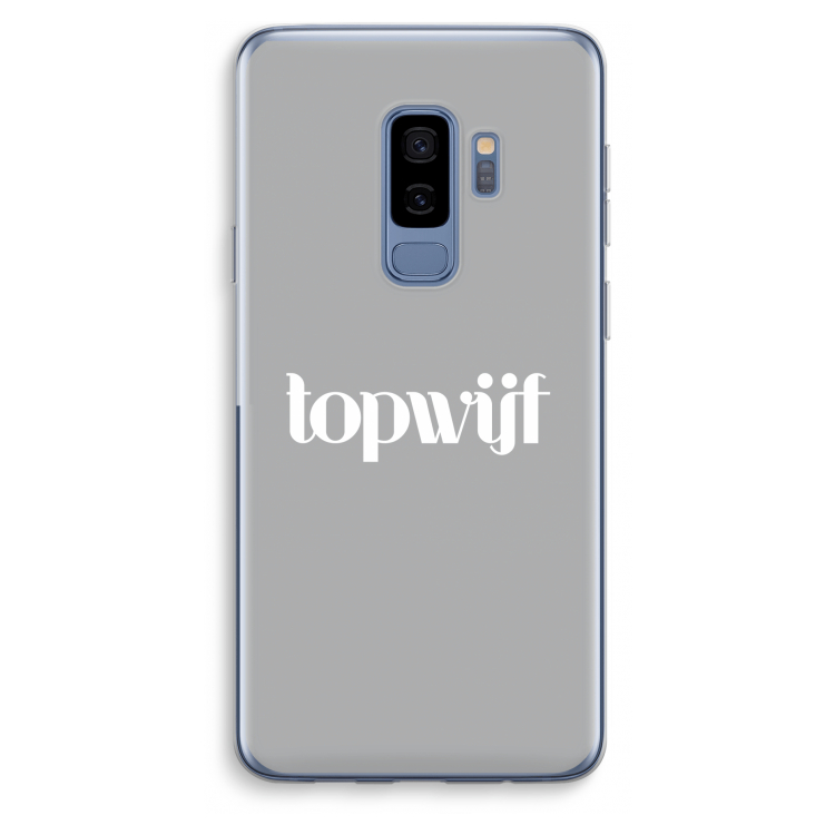Topwijf Grijs Wit: Samsung Galaxy S9 Plus Transparant Hoesje