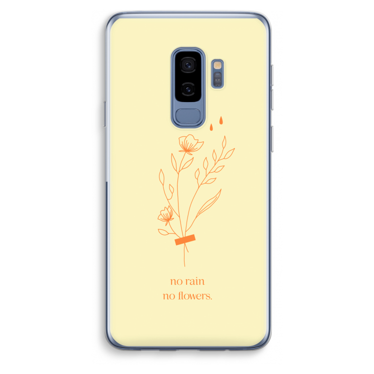 No rain no flowers: Samsung Galaxy S9 Plus Transparant Hoesje