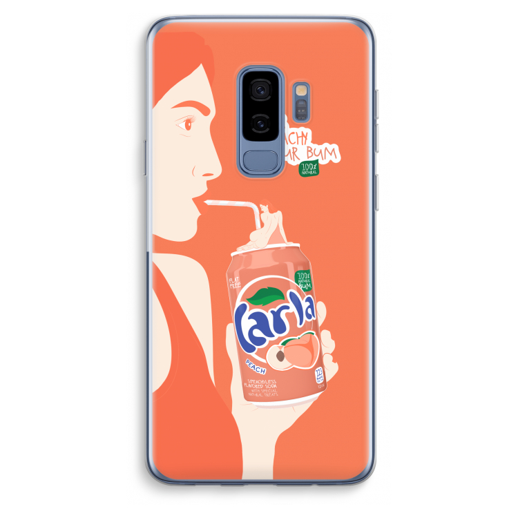 Peach please!: Samsung Galaxy S9 Plus Transparant Hoesje