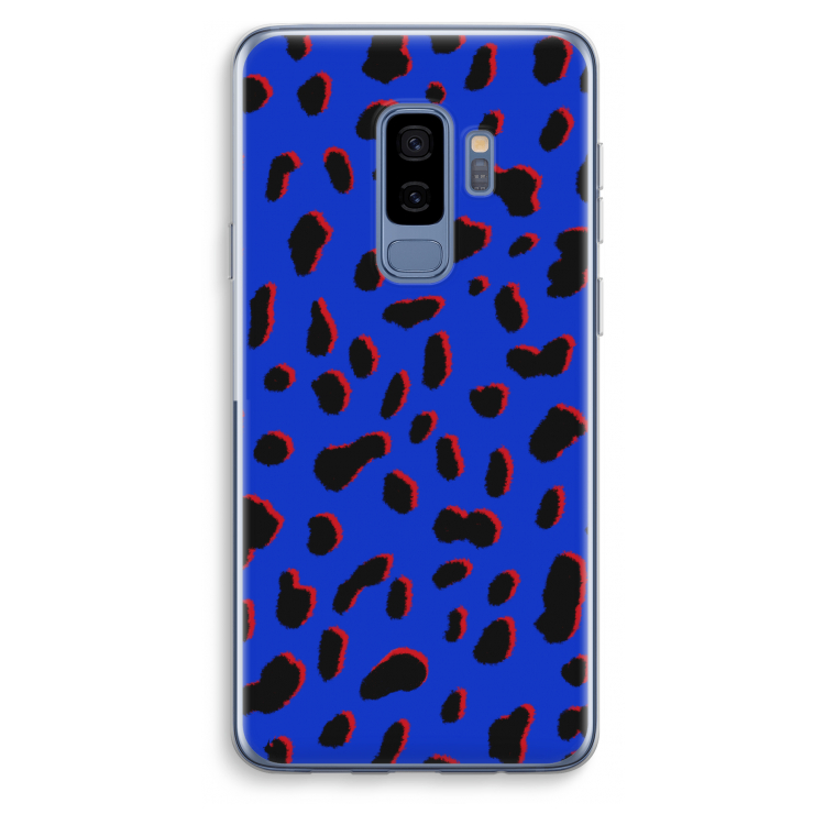 Blue Leopard: Samsung Galaxy S9 Plus Transparant Hoesje