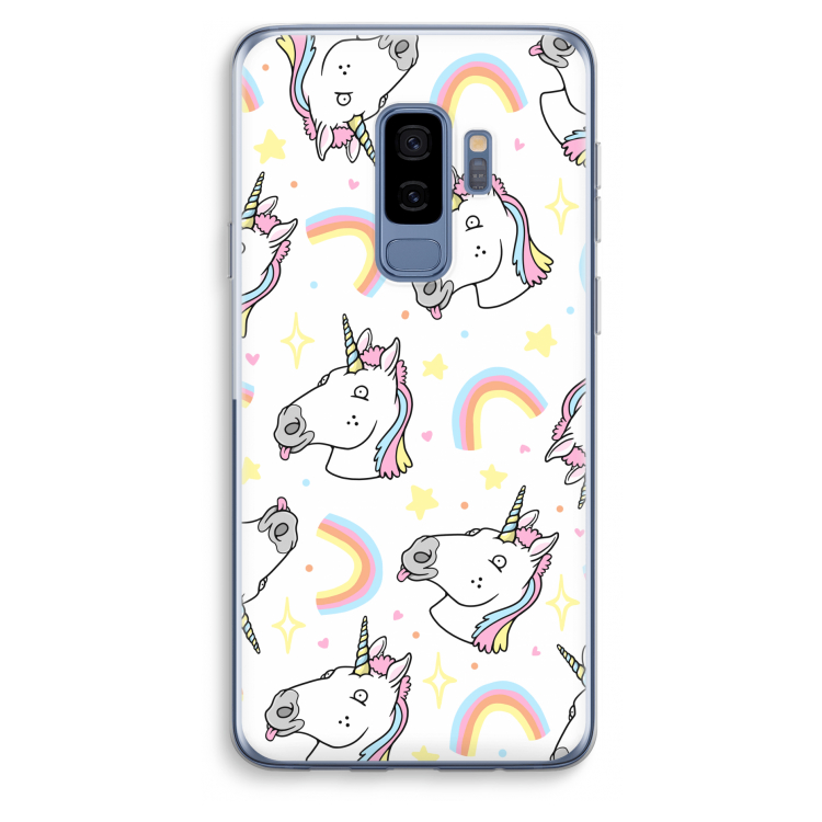 Rainbow Unicorn: Samsung Galaxy S9 Plus Transparant Hoesje