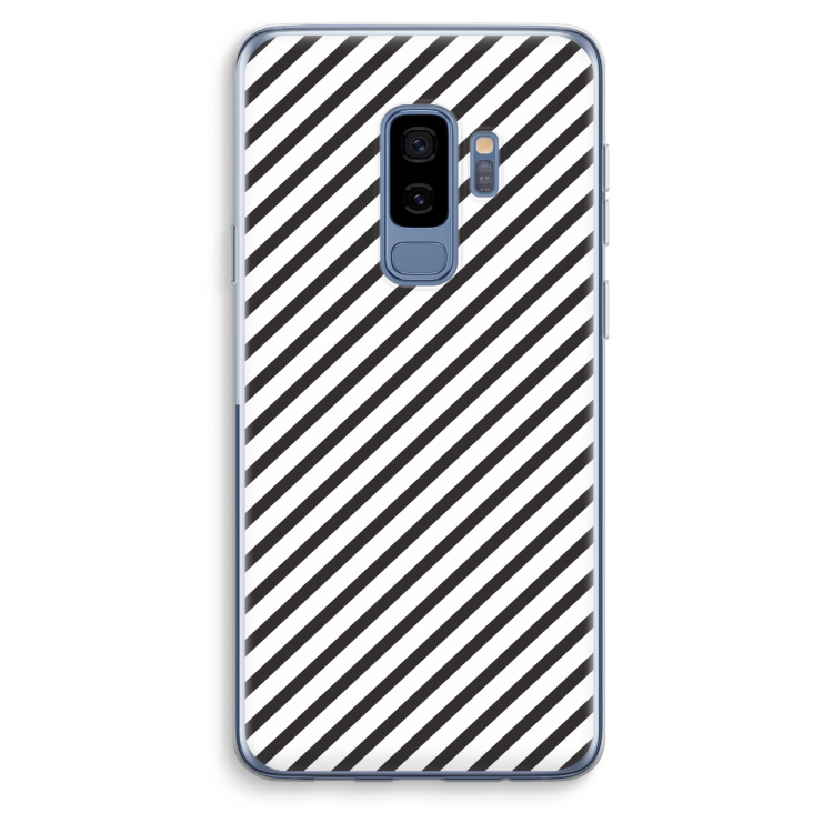 Strepen zwart-wit: Samsung Galaxy S9 Plus Transparant Hoesje