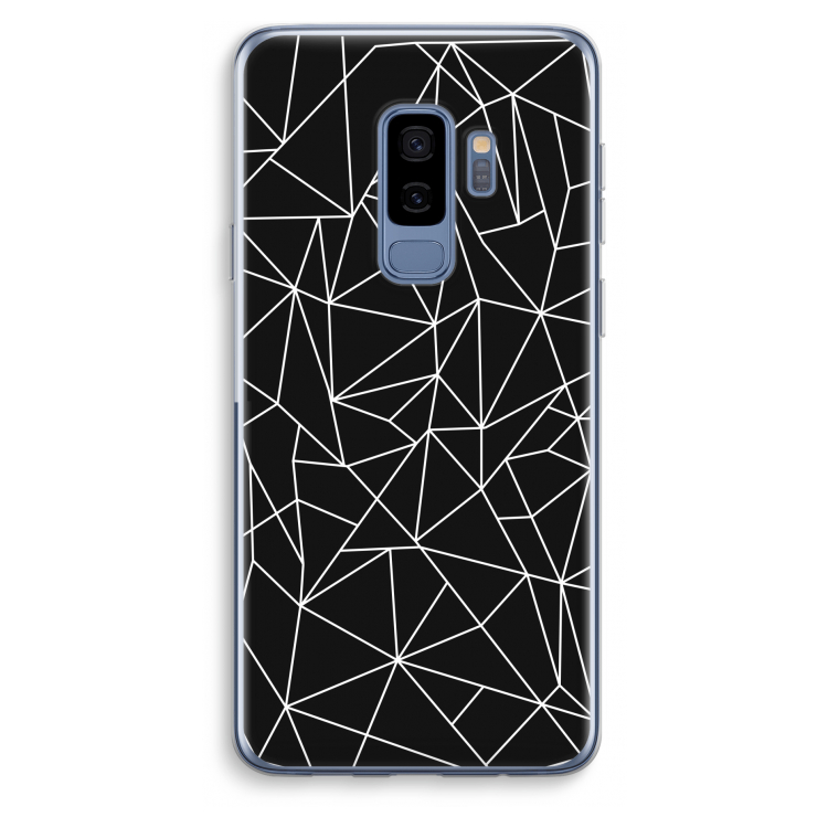 Geometrische lijnen wit: Samsung Galaxy S9 Plus Transparant Hoesje