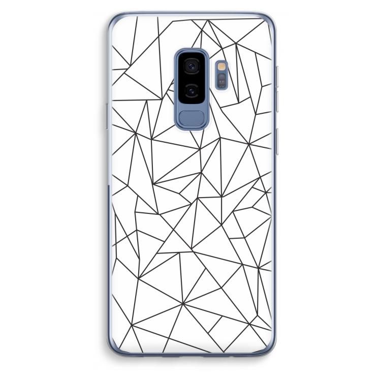 Geometrische lijnen zwart: Samsung Galaxy S9 Plus Transparant Hoesje
