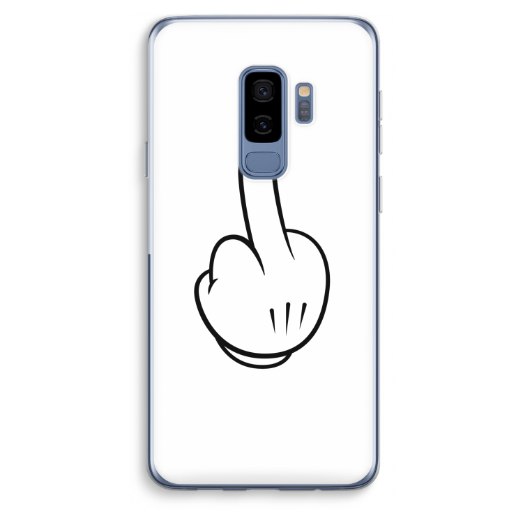 Middle finger white: Samsung Galaxy S9 Plus Transparant Hoesje
