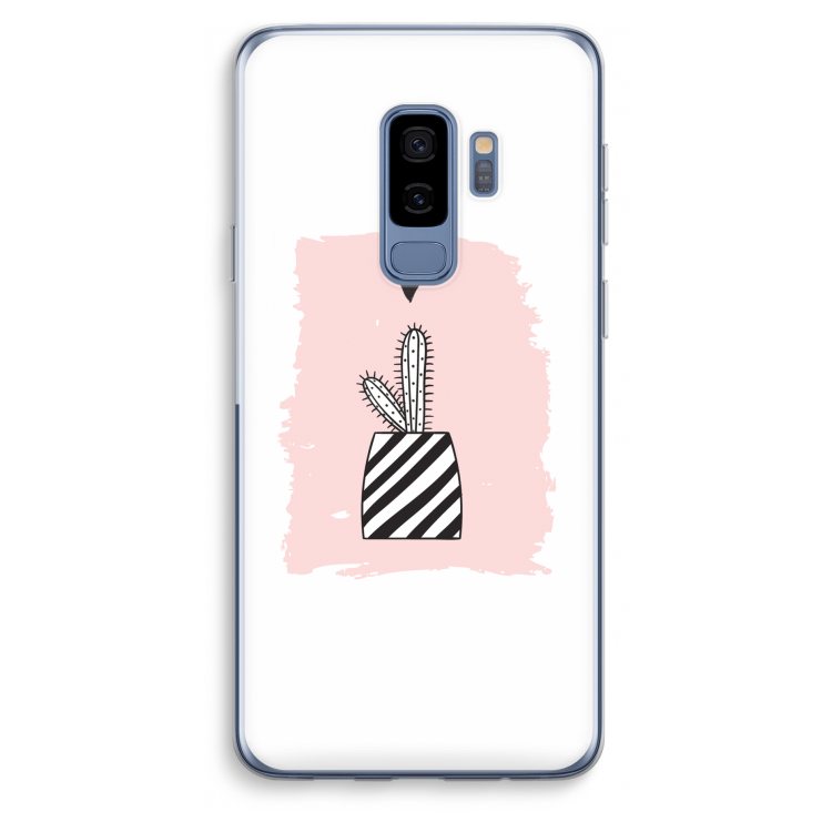 Zwart-wit cactus: Samsung Galaxy S9 Plus Transparant Hoesje