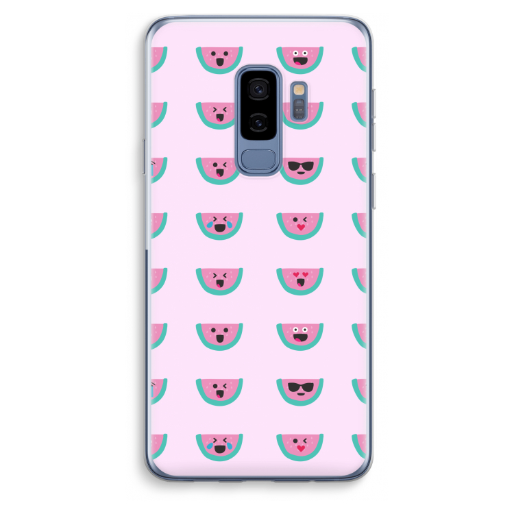 Smiley watermeloenprint: Samsung Galaxy S9 Plus Transparant Hoesje