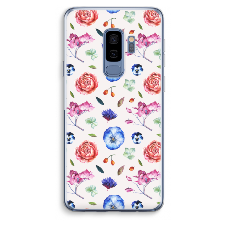 Bloemetjes: Samsung Galaxy S9 Plus Transparant Hoesje