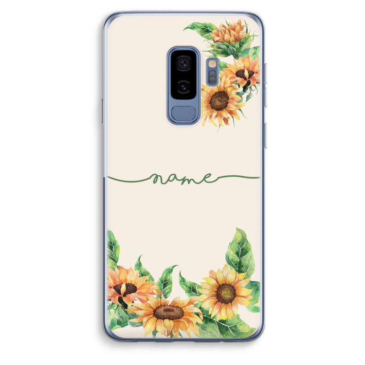 Zonnebloemen: Samsung Galaxy S9 Plus Transparant Hoesje