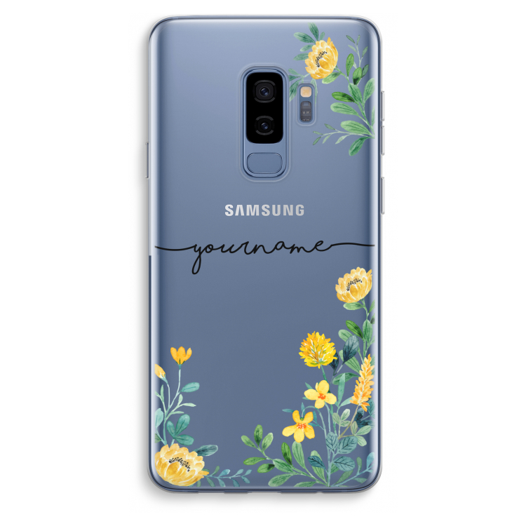 Gele bloemen: Samsung Galaxy S9 Plus Transparant Hoesje
