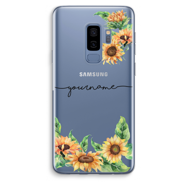 Zonnebloemen: Samsung Galaxy S9 Plus Transparant Hoesje