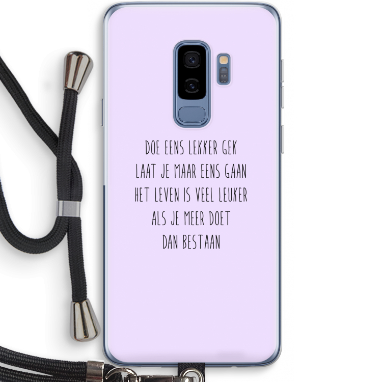 Gek: Samsung Galaxy S9 Plus Transparant Hoesje met koord