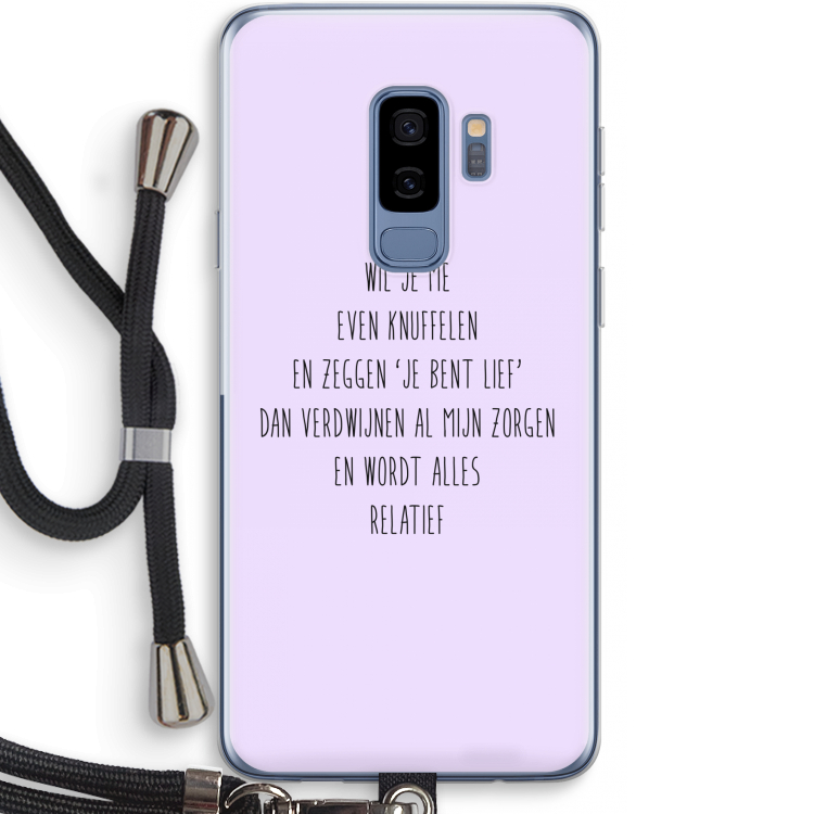 Relatief: Samsung Galaxy S9 Plus Transparant Hoesje met koord