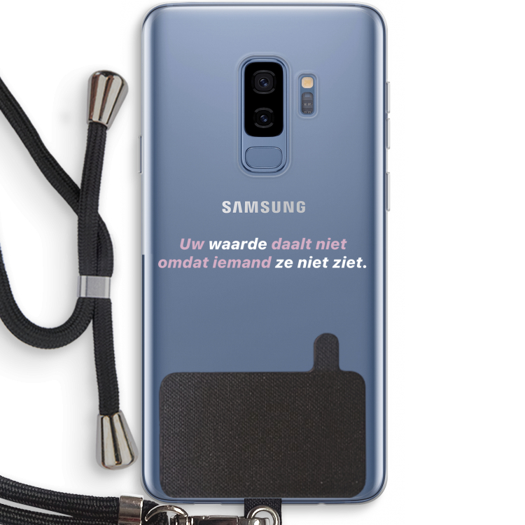 uw waarde daalt niet: Samsung Galaxy S9 Plus Transparant Hoesje met koord