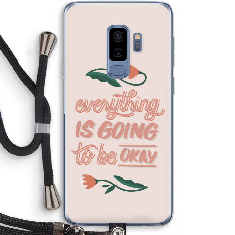 Optimistic flower girl: Samsung Galaxy S9 Plus Transparant Hoesje met koord