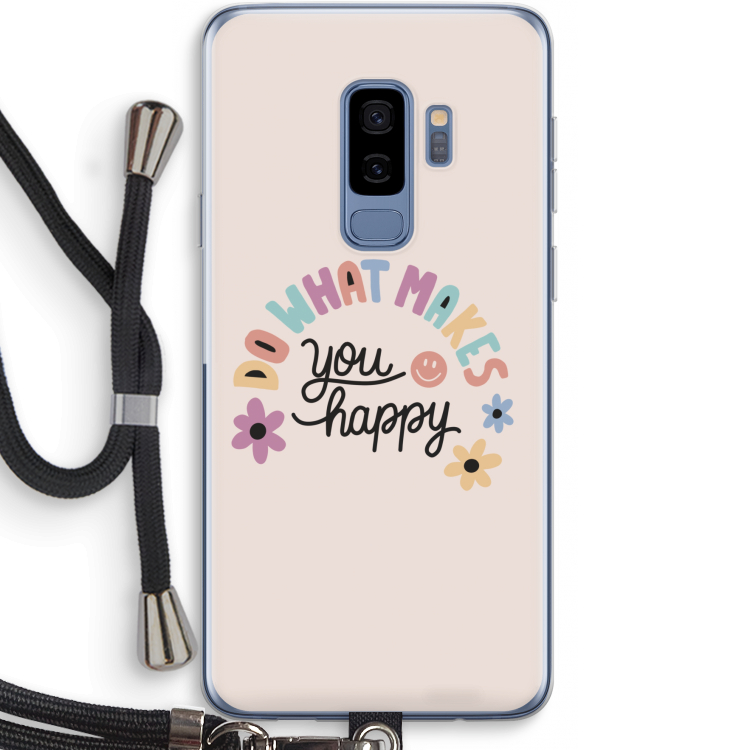 Happy days: Samsung Galaxy S9 Plus Transparant Hoesje met koord