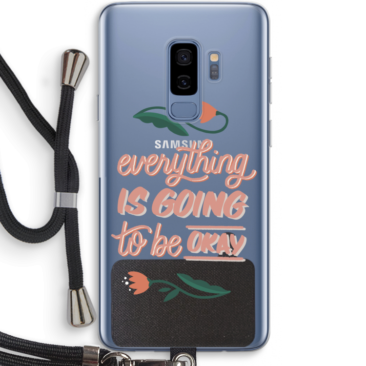 Optimistic flower girl: Samsung Galaxy S9 Plus Transparant Hoesje met koord