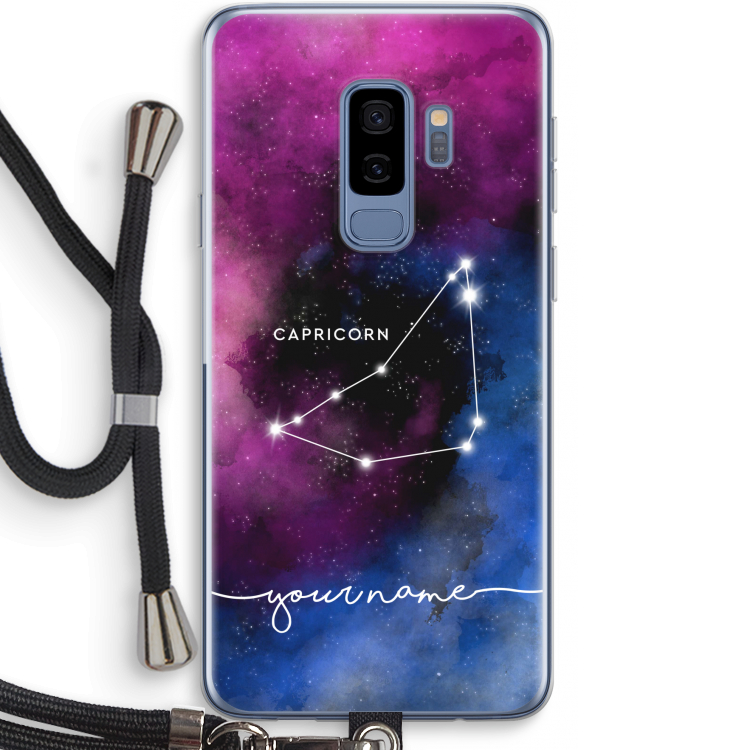 Sterrenbeeld - Donker: Samsung Galaxy S9 Plus Transparant Hoesje met koord