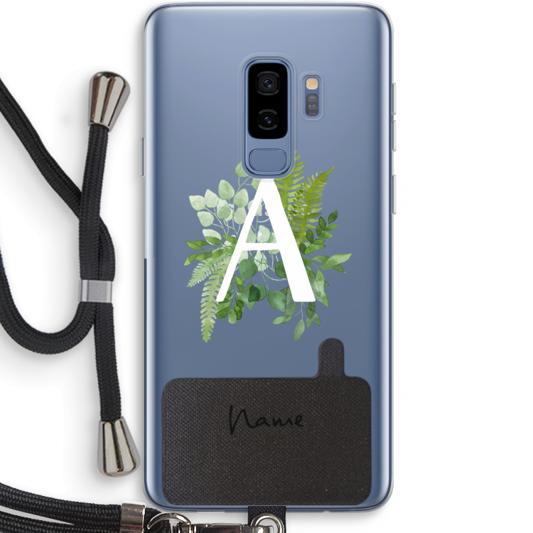 Green Brush: Samsung Galaxy S9 Plus Transparant Hoesje met koord