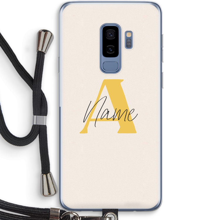 Amber Script: Samsung Galaxy S9 Plus Transparant Hoesje met koord
