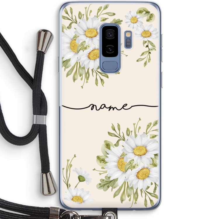 Daisies: Samsung Galaxy S9 Plus Transparant Hoesje met koord
