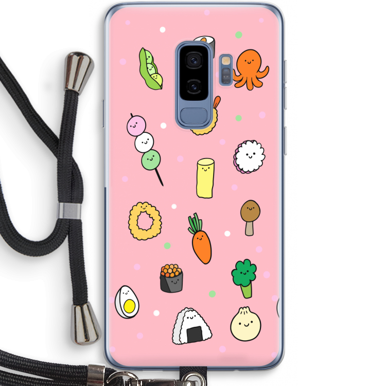 Happy bento friends: Samsung Galaxy S9 Plus Transparant Hoesje met koord