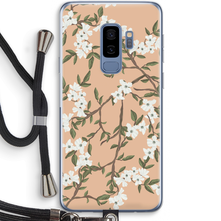Blossoming spring: Samsung Galaxy S9 Plus Transparant Hoesje met koord