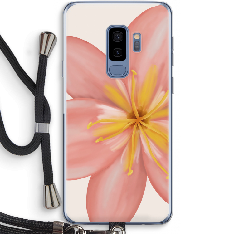 Pink Ellila Flower: Samsung Galaxy S9 Plus Transparant Hoesje met koord