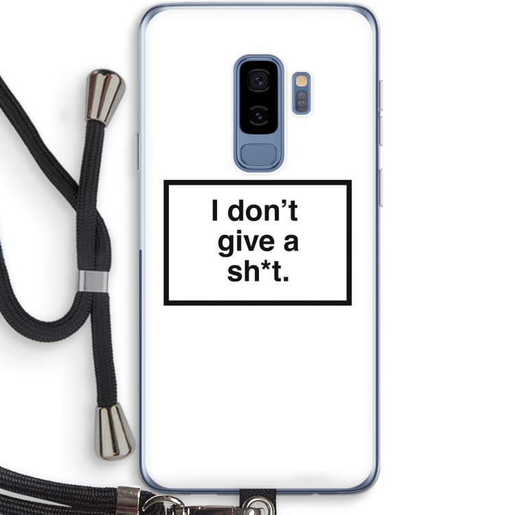 Don't give a shit: Samsung Galaxy S9 Plus Transparant Hoesje met koord