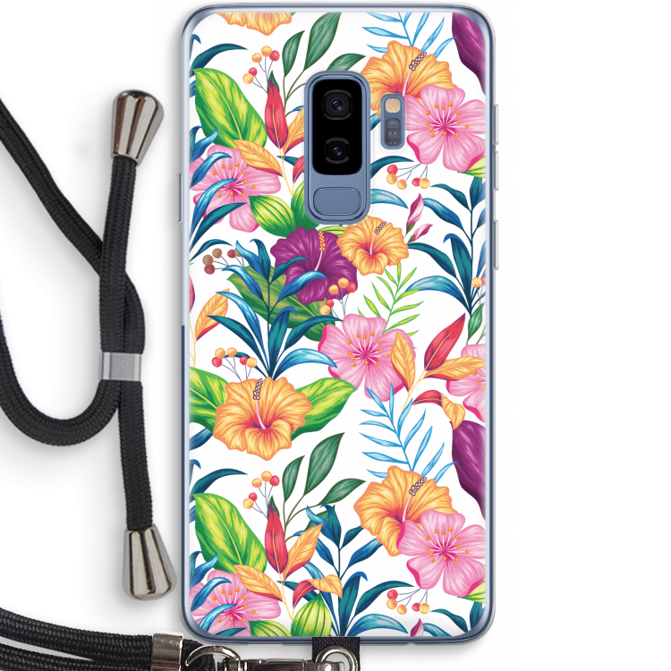 Tropisch 2: Samsung Galaxy S9 Plus Transparant Hoesje met koord