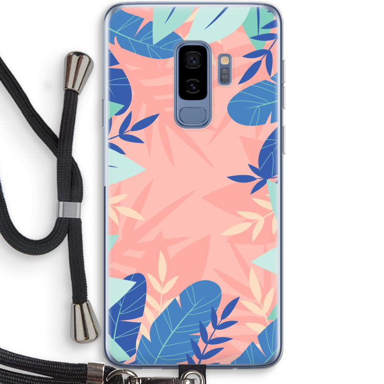 Tropisch: Samsung Galaxy S9 Plus Transparant Hoesje met koord