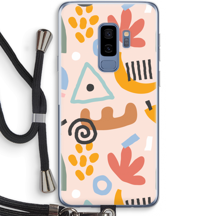 Abstract: Samsung Galaxy S9 Plus Transparant Hoesje met koord