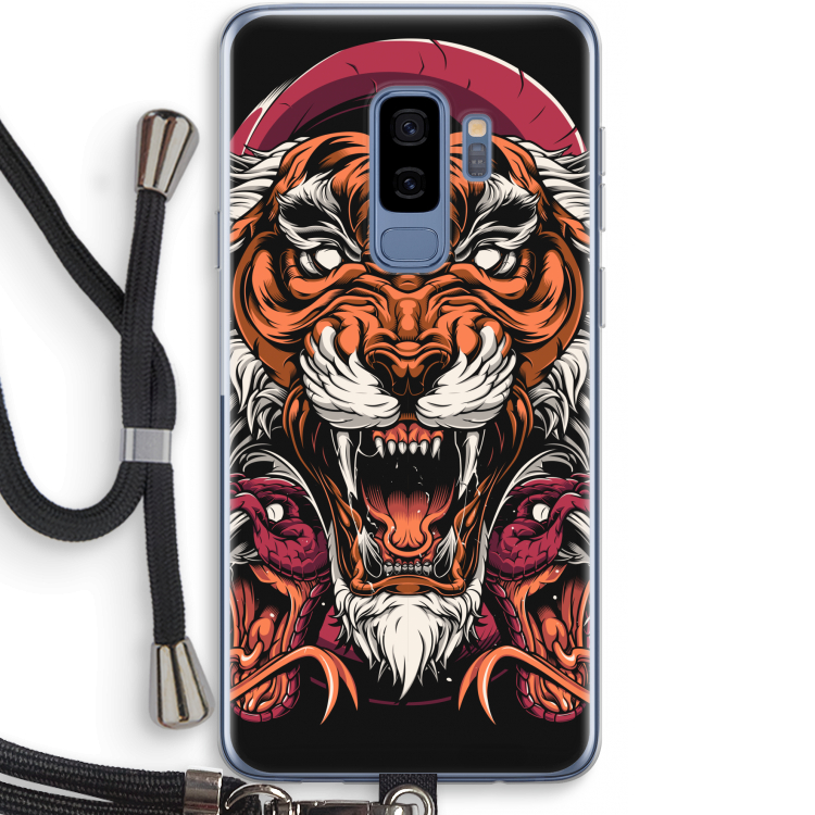 Tiger and Rattlesnakes: Samsung Galaxy S9 Plus Transparant Hoesje met koord