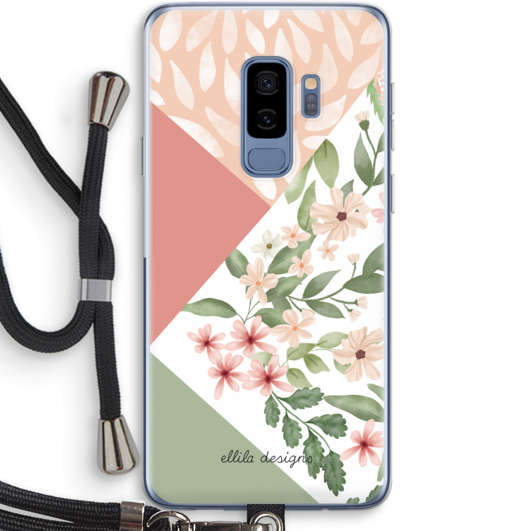 Sweet heaven geometrics: Samsung Galaxy S9 Plus Transparant Hoesje met koord