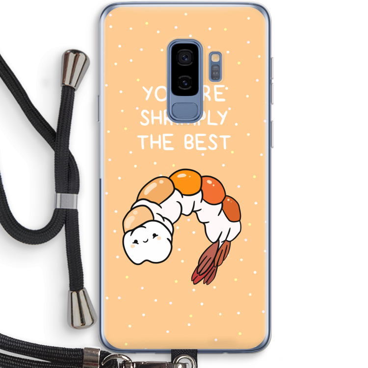You're Shrimply The Best: Samsung Galaxy S9 Plus Transparant Hoesje met koord