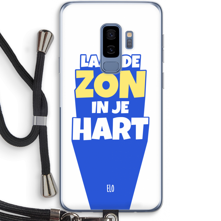 Laat de zon in je hart: Samsung Galaxy S9 Plus Transparant Hoesje met koord