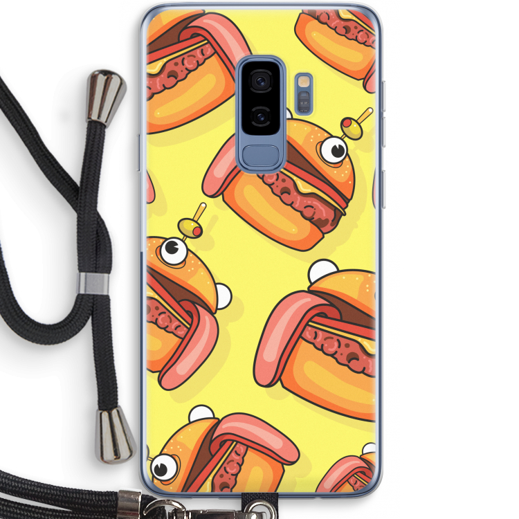 Hamburger: Samsung Galaxy S9 Plus Transparant Hoesje met koord